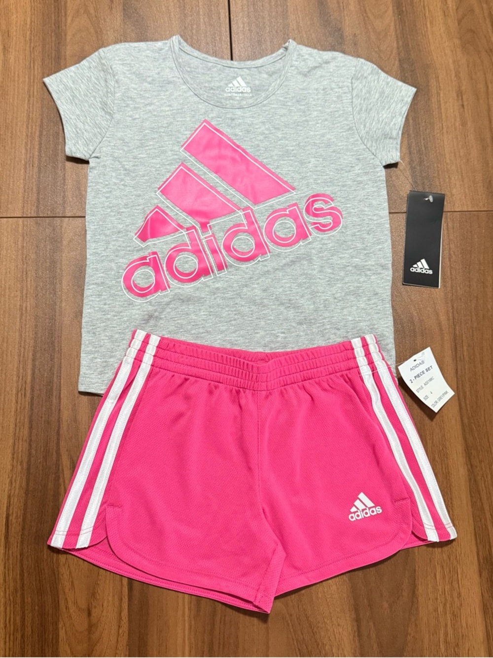 Adidas Girls 2 Piece Matching Set Size 4 NWT